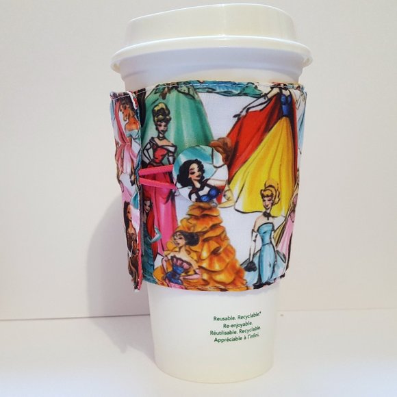Designer Disney Princesses Fabric Coffee Cozy - Picture 3 of 9